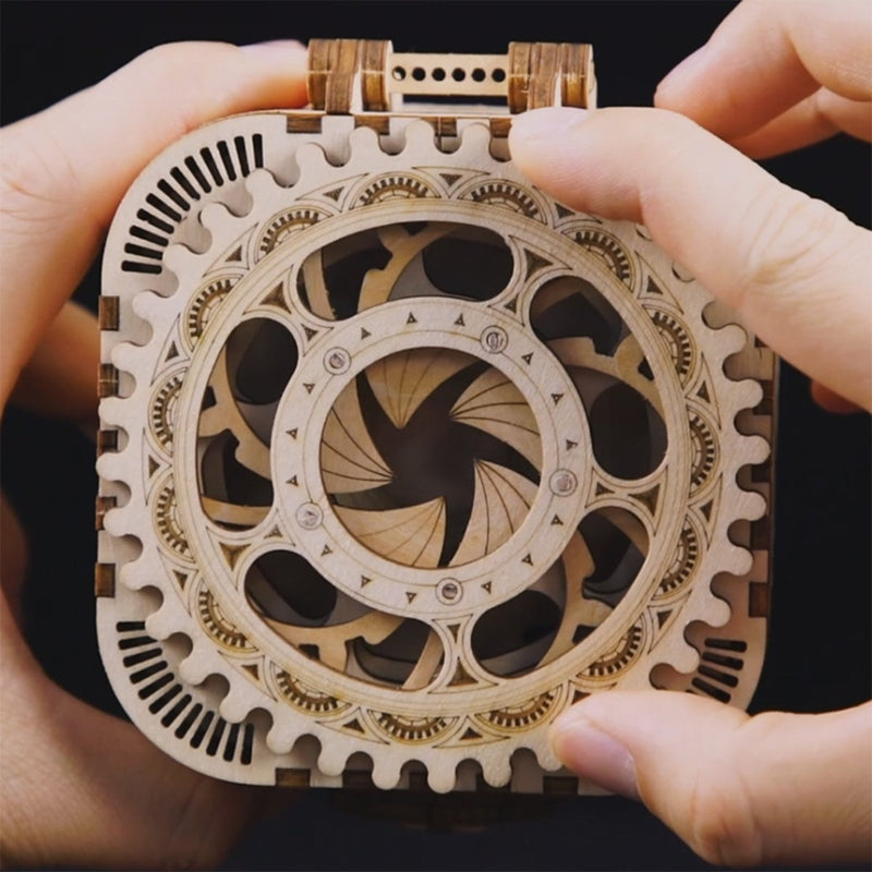Secret Treasure Box - Wooden 3D Working Laser Cut Model with Working Gears