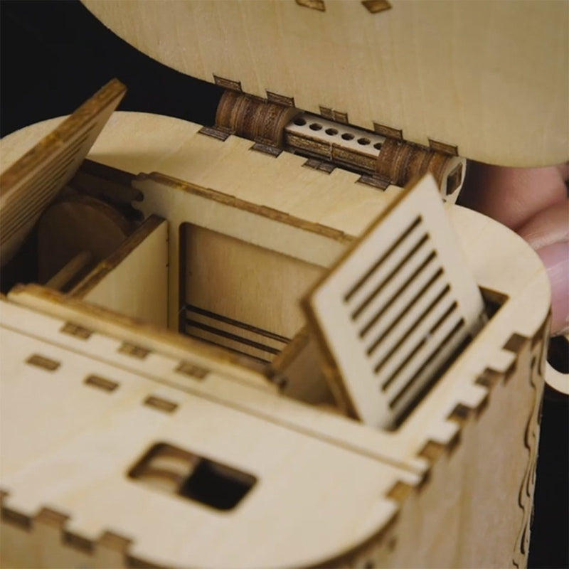 Secret Treasure Box - Wooden 3D Working Laser Cut Model with Working Gears