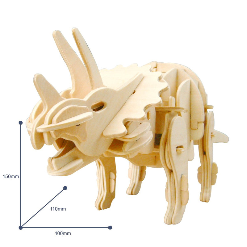 Sound Controlled 3D Triceratops Laser Cut Model Puzzle