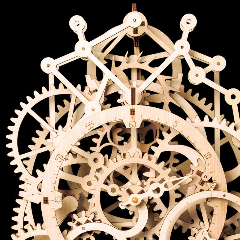 Laser Cut 3D Pendulum Clock Model Puzzle 